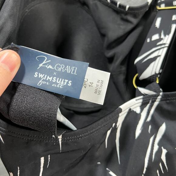 Kim Gravel x Swimsuits Scoop Neck Tankini Set w/ Bike Shorts Black Size 14 - Picture 7 of 9